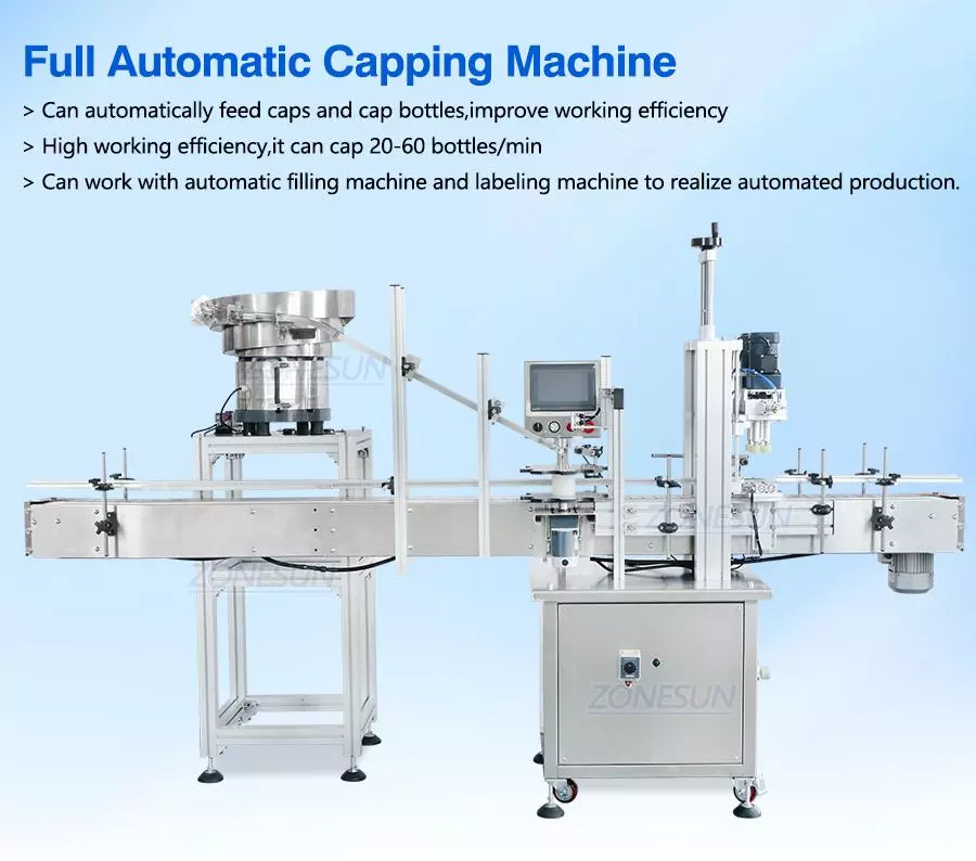 Automatic Drink Bottle Capping Machine With Cap Feeder