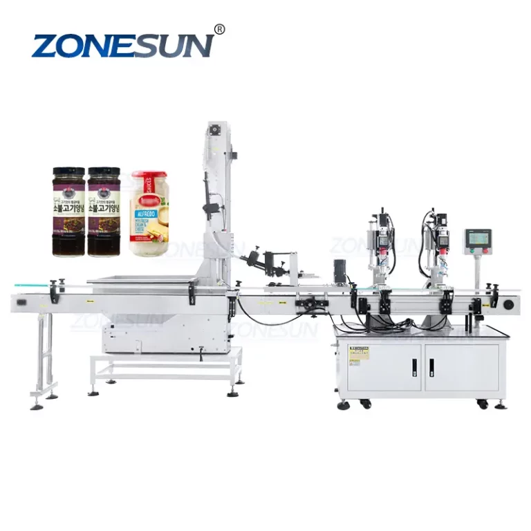 ZS XG440T Automatic Glass Fruit Jam Jar Lug Capping Machine